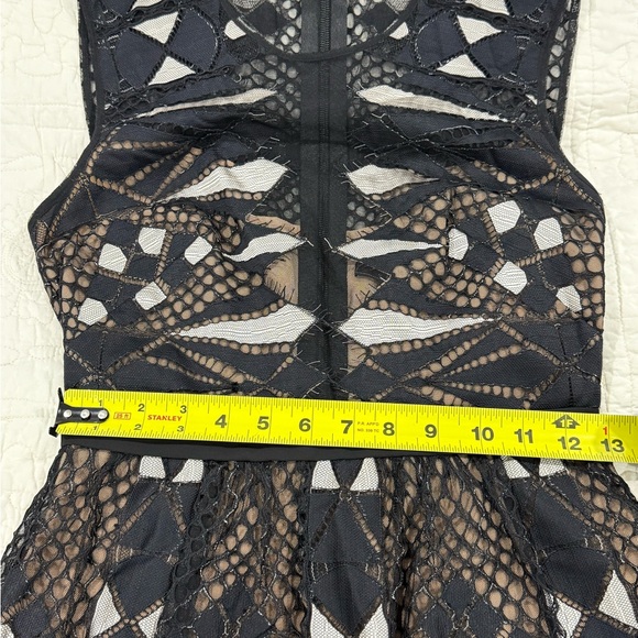 BCBGMaxAzria Womens Black Patterned Mini Dress Size 2 - Picture 7 of 13